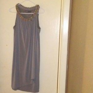 Gray dress with shiny weave